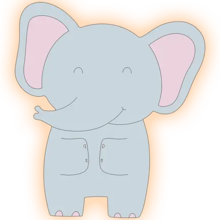 Veilleuse murale éléphant allumé