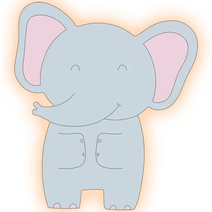 Veilleuse murale éléphant allumé