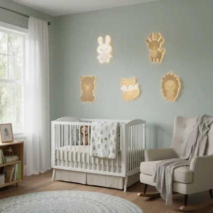 Composition veilleuse murale foret