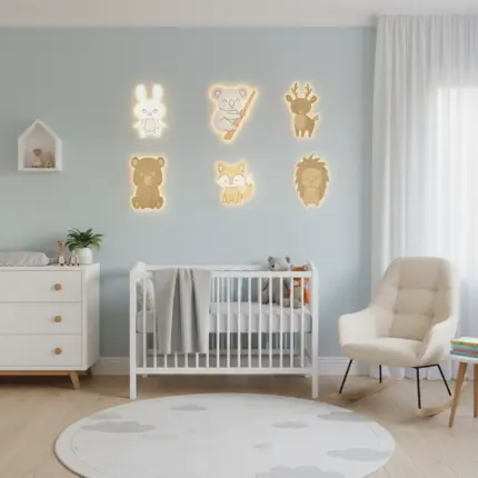 Composition veilleuse murale foret