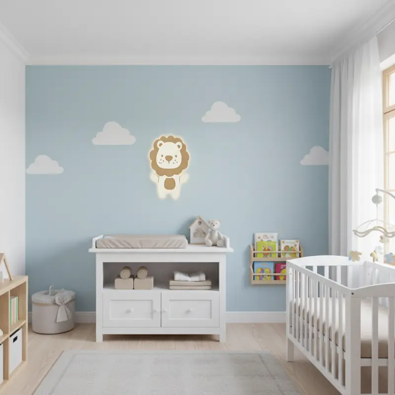 Veilleuse murale bébé lion