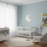 Veilleuse murale bébé lune