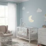 Veilleuse murale bébé lune