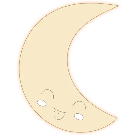 Veilleuse murale lune allumé