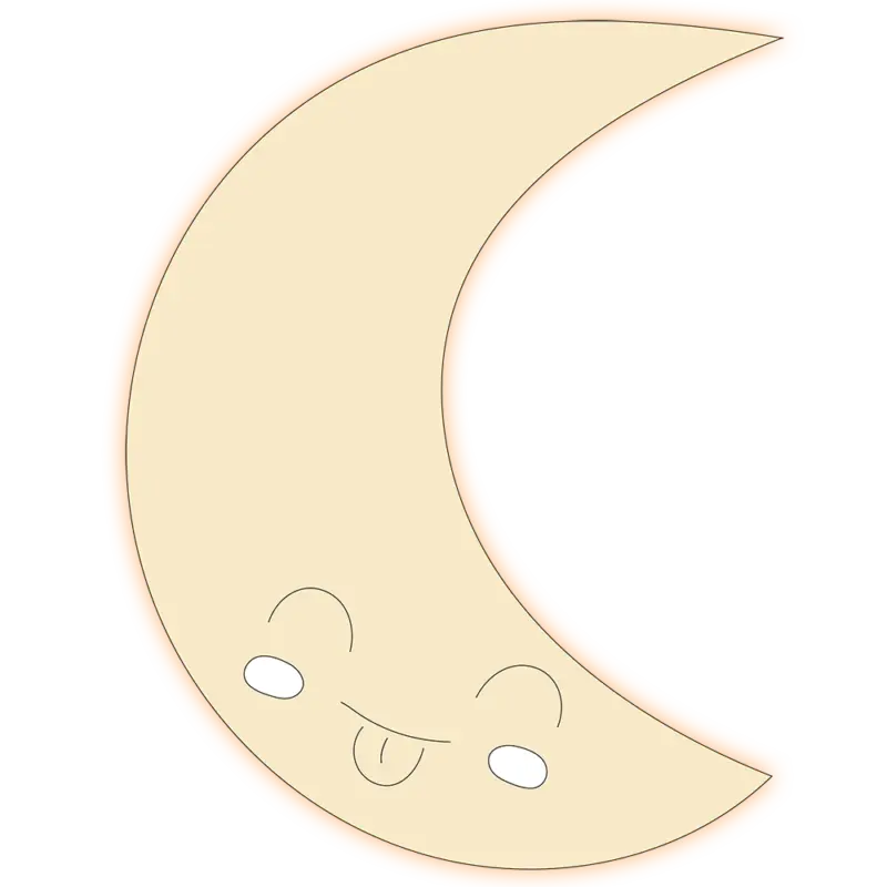Veilleuse murale lune allumé