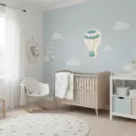 Veilleuse murale bébé montgolfiere