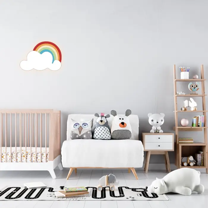 Veilleuse murale arc en ciel dans chambre
