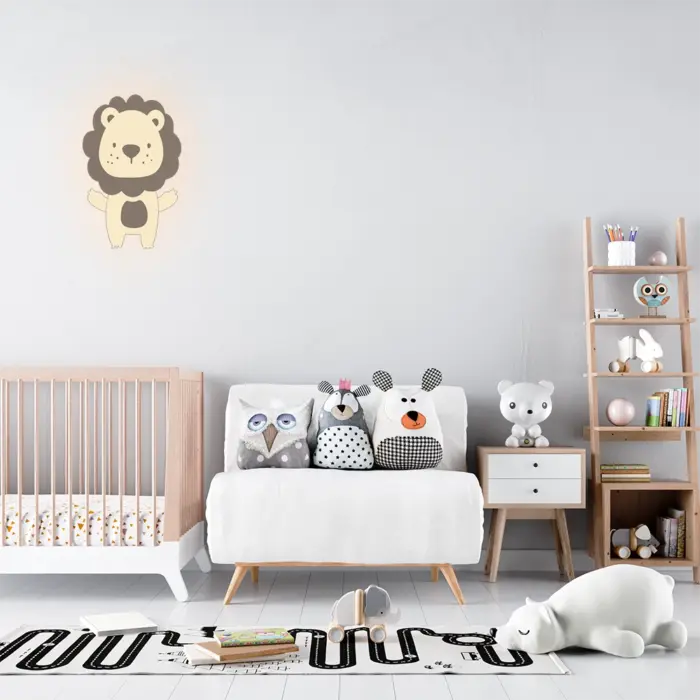 Veilleuse murale lion dans chambre