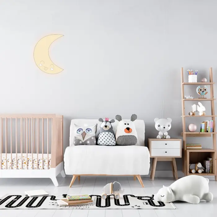 Veilleuse murale lune dans chambre