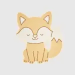 Veilleuse murale bébé renard allumé