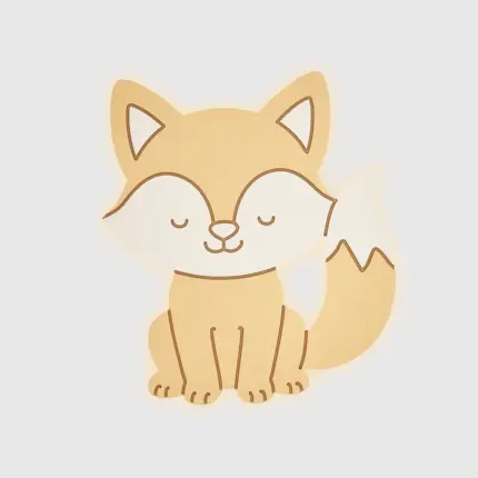 Veilleuse murale bébé renard allumé